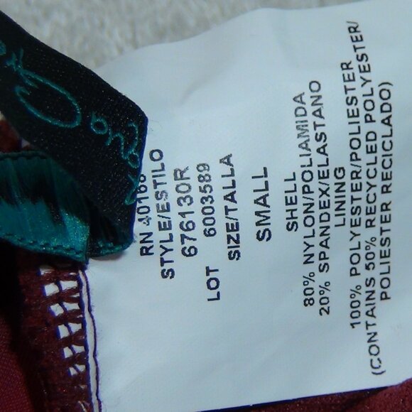 AQUA GREEN Women's Asymmetrical Shoulder One Piece Swimsuit Burgundy Small 4/6 - Picture 15 of 15